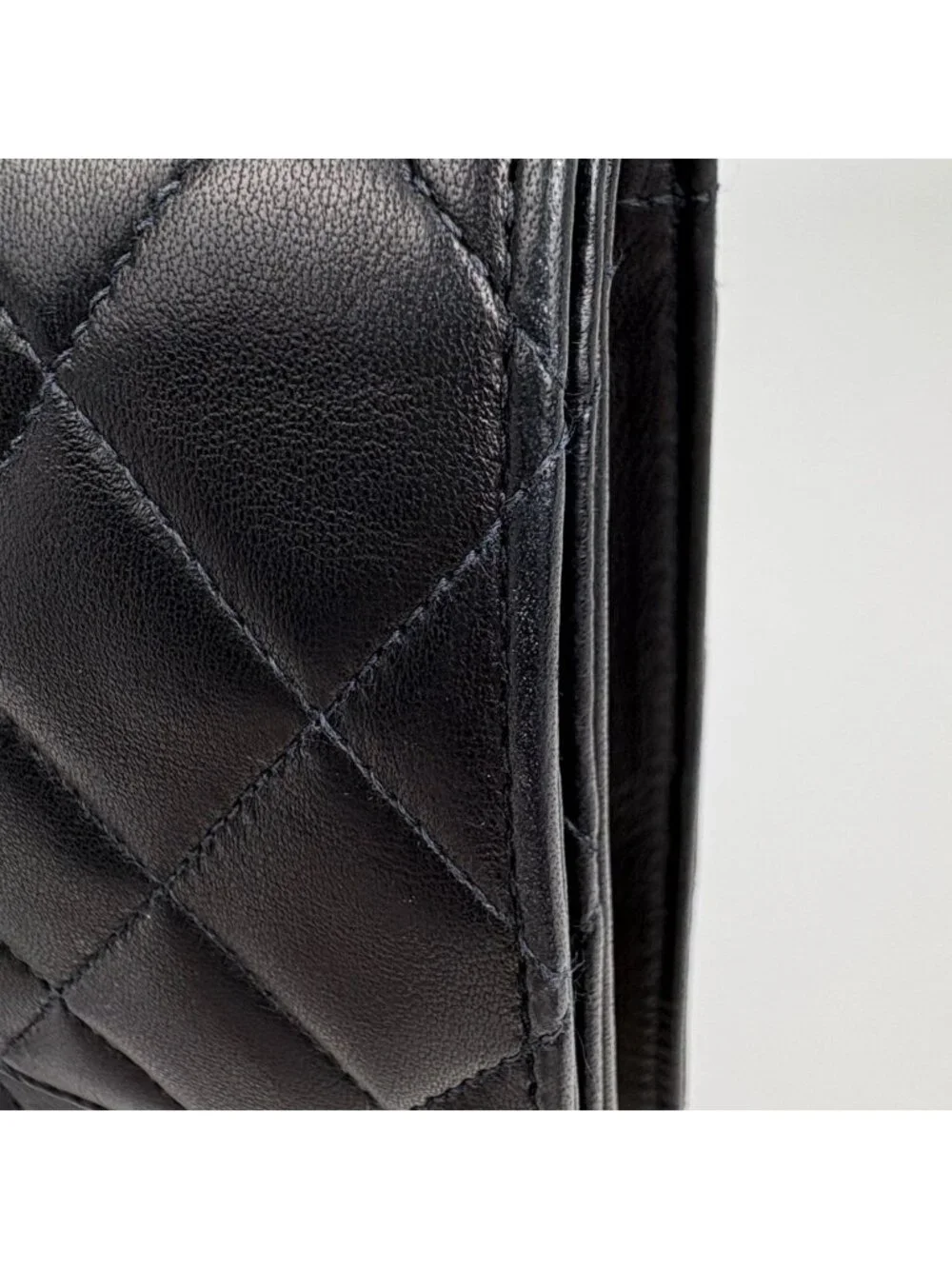 Chanel Quilted Single Flap Chain Shoulder Bag CC Logo Push Lock Leather Black